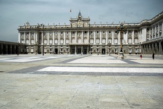Madrid palace in Spain,  horizontally framed shot    