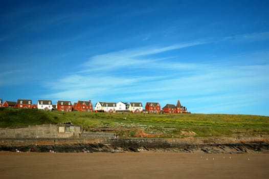 Barry island in summer,  horizontally framed shot    