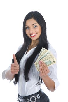 business woman  working on isolated background