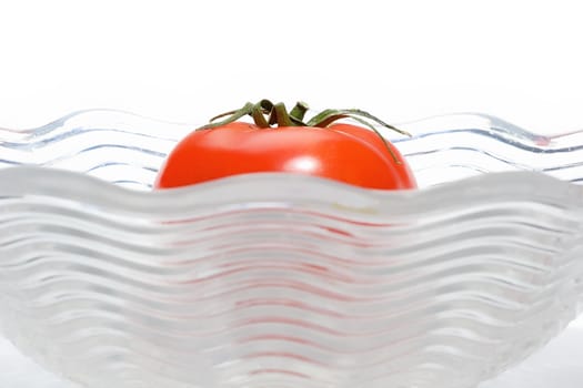 Berries, Tomato in Glass Vase, Red