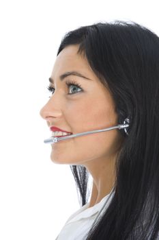 Business woman calling on white background
