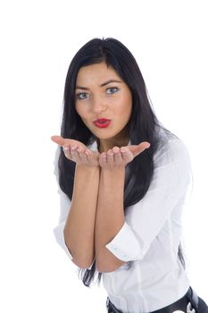Business woman on white background