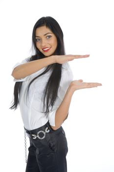 Business woman on white background