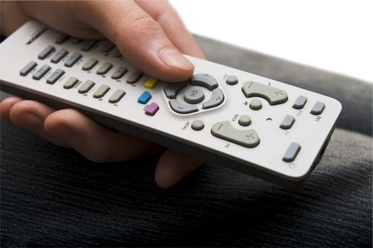 Remote control with finger changing channels