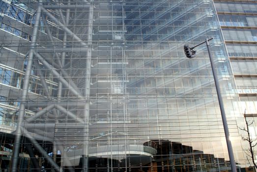 Nice modern glass and steel building as background