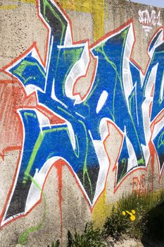 Graffiti on a wall ideal for urban or grunge background