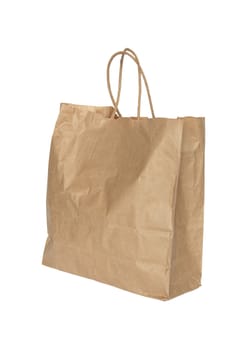 Shopping paper bag isolated on white background with clipping path