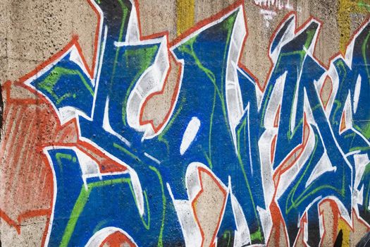 Graffiti on a wall ideal for urban or grunge background