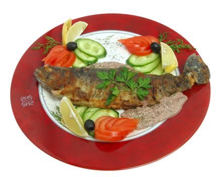 Georgian, food, dinner, fresh, roasted, fish