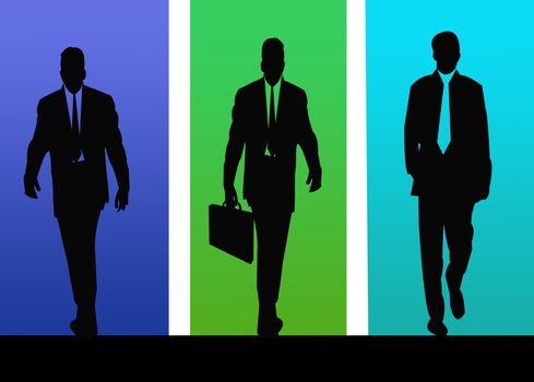 Business men silhouette Abstrat Illustration