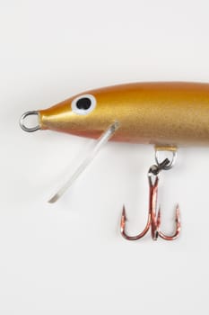 Fishing lure on white backbround