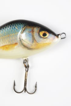 Fishing lure on white backbround