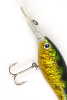 Fishing lure on white backbround