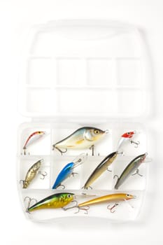 Fishing lure on white backbround