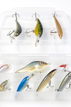 Fishing lure on white backbround