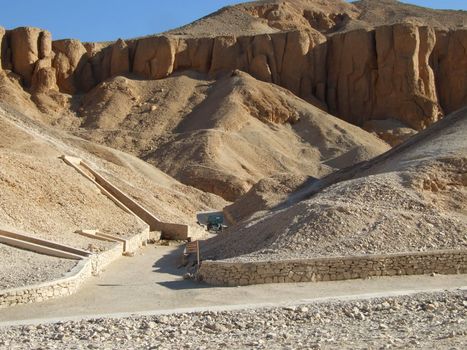 Input in an ancient tomb of the pharaon in a valley of tsars in Egypt