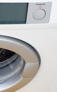 white washer with large LCD display