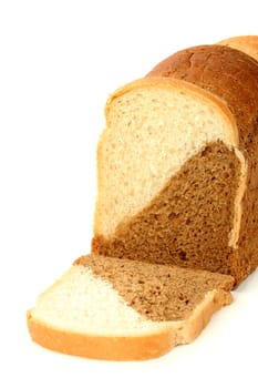 Loaf of multicoloured bread, isolated