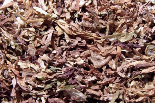 tobacco spilled on a table
