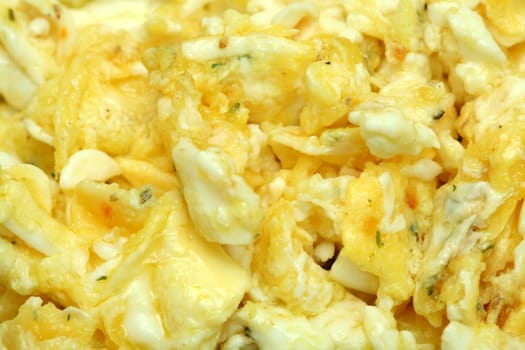 The prepared egg with spices, background