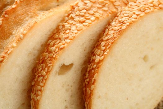 Fresh short batch with sesame, background