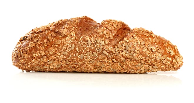 Long loaf made of rye bread, icolated