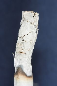 Long ash on burning cigarette 