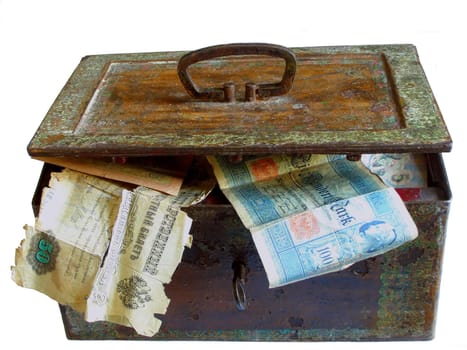 old chest full of old money