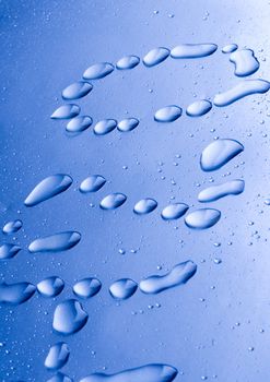 water drops on blue background