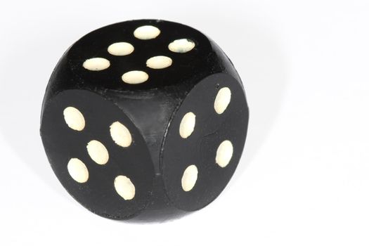 Black dice isolated on white