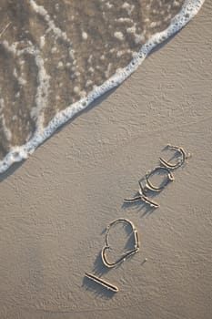 Text written on beachText written on beach