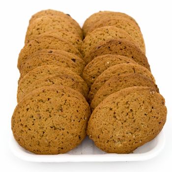 parkin. oatmeal cookies on a white background