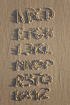 Letter written on wet sand