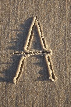 Letter written on wet sand