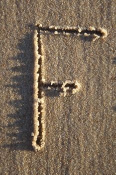 Letter written on wet sand