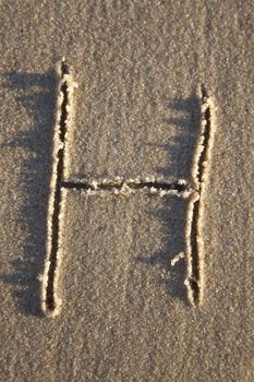 Letter written on wet sand