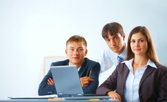 Group of young people working together