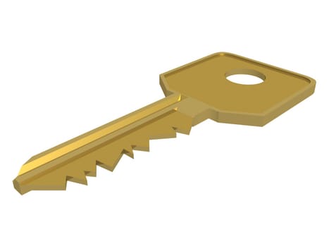 Key. Isolated 3D object.