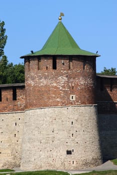 Protective tower between lock walls removed by a summer sunny day