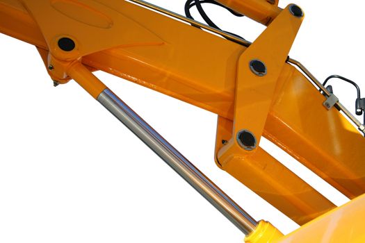 Hydraulic element of a boom of a tractor, Isolated (look similar images in my portfolio)