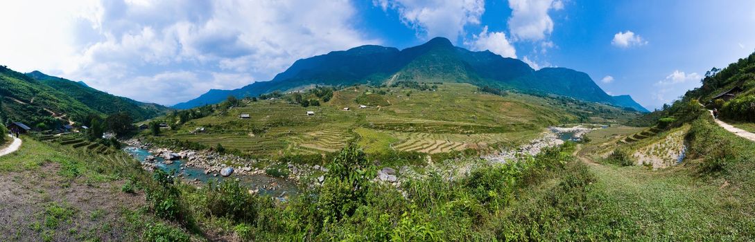 Located at Lao Cai Province, northern Vietnam,  we find the Hoang Lien Mountain Range.