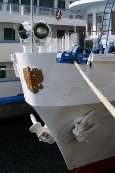 Foremost part of the passenger motorship with anchors and head lamps, (look similar images in my portfolio)
