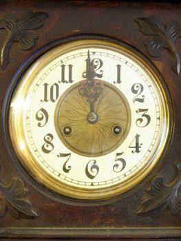 Old,dusty clock show for one minute till New Year