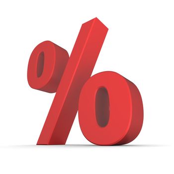 shiny percentage symbol in a red colour