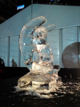 Canary Wharf London - January 15: Ice Sculpture Festival  January 15th, 2010 in Canary Wharf London.