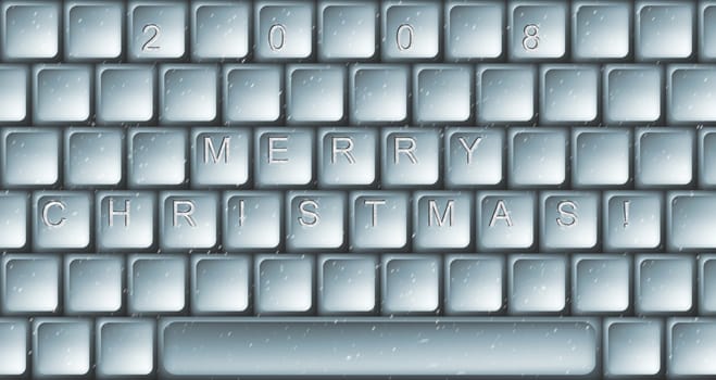 Illustration of caption Merry Christmas on the keyboard