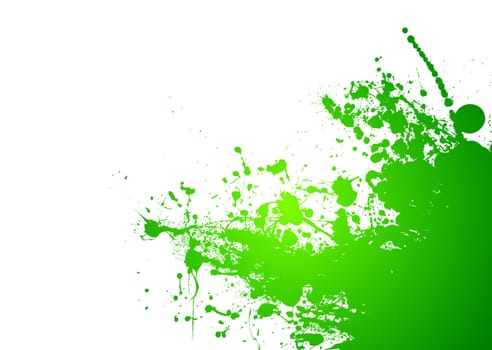 Green and white ink splat background with room to add copy