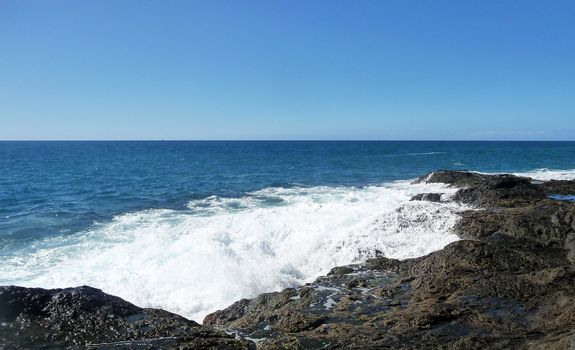 The coastline view in Puerto Rico in Gran Canaria. 