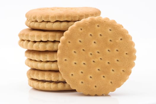 Stack of cookies close up