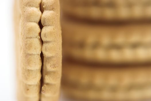 Stack of cookies close up shallow Dof